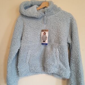 Cozy Light Blue Sherpa Hoodie